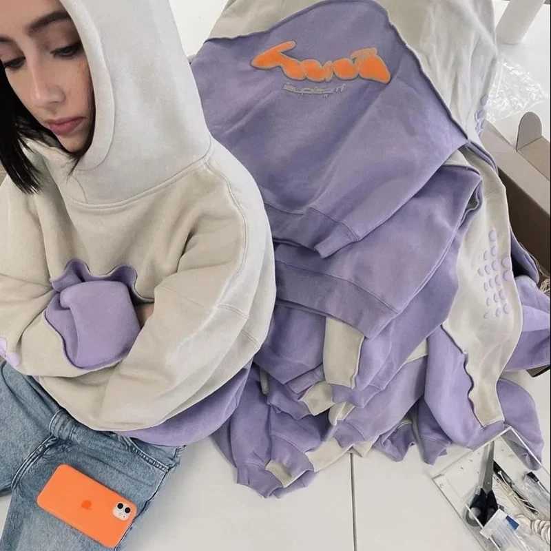 Harajuku Baggy Hoodie Y2K Letter Pattern Printed Splicing Design Sweatshirt Gothic Vintage Men Women Oversized Casual Pullover W250117