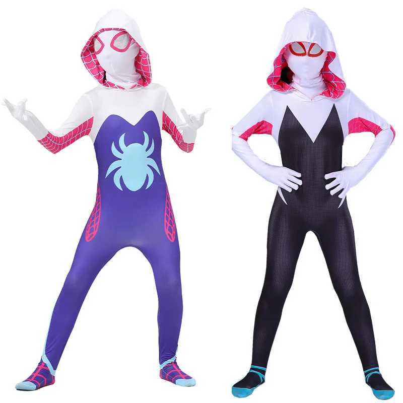 Childrens Spider Gwen Stacy cosplay costume Christmas bodysuit Childrens BBQ Gwen cosplay costume Childrens party Halloween costume W250117