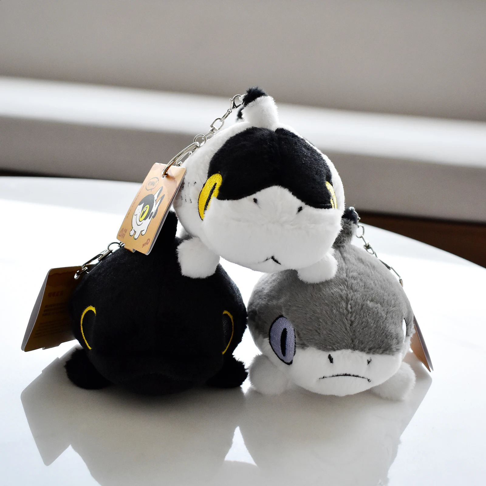 Cute Cartoon Plush Toy Keychain Baby Pink Sharkitty Keychain Kawaii Plush Key Ring Ladies Student Bags Luggage Pendant 250121