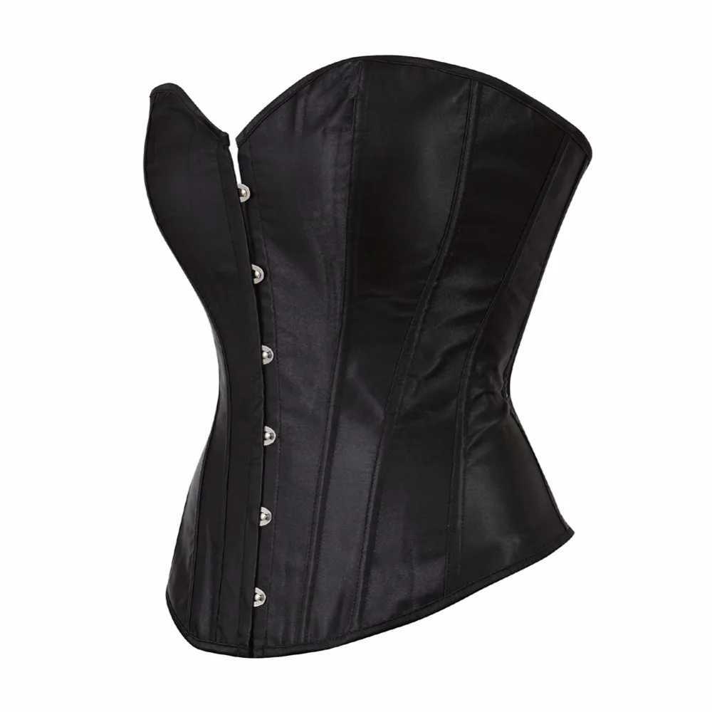 Caudatus Black Corset Top Plus Size Bustiers Overbust Satin Sexy Costume Corset Brocade Vintage Style Bridal Corset Women W250120