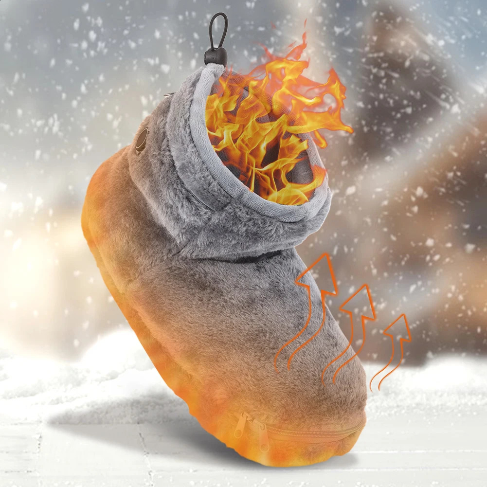 USB Heater Foot Shoes Winter Warm Snow Boots Comfortable Plush Warm Electric Slippers Electric Heated Shoes for Women Men 250120ww