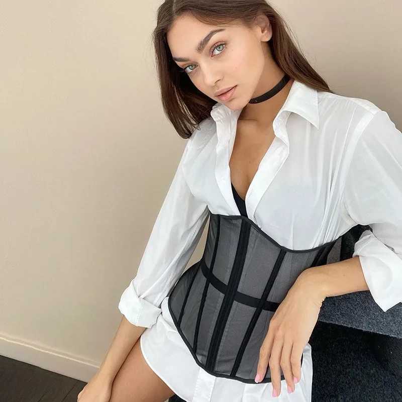 Underwear tight corset sexy gothic business traveler steel waist trainer short torso female weight loss corset waist tie W250120