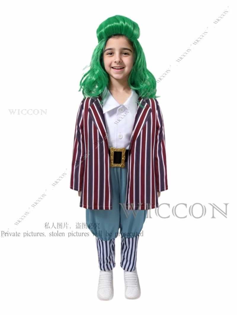 Chocolate Factory Willy Cosplay Costume Charlie Uniform Child Role Play Outfit Full Suit Halloween Masquerade Kid Cloth Jumpsuit W250117