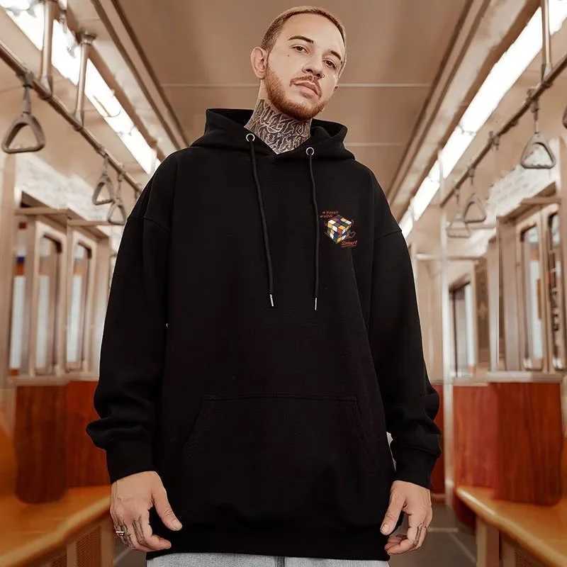 Anime Rubiks Cube Graphic Printed Men Hoodie Vintage Streetwear Oversized Hooded Sweatshirts New Hip Hop Pullover Y2K Hoodies W250117