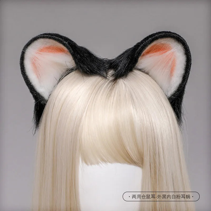 Girl Headdress Animal Headband Hamster Plush Round Ears Cosplay Hair Clips Night Party Cosplay Prop Halloween Decorative Gifts 250120