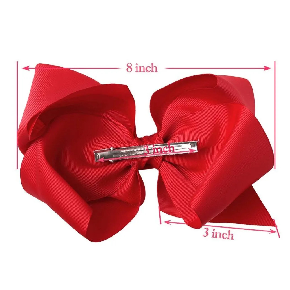 20Pcs 8 Hair Bows Clips Boutique Grosgrain Ribbon Big Large Bowknot Pinwheel Headbands For Baby Girls Teens Toddlers Kids 250120