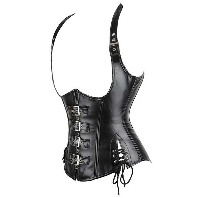 Steampunk Underbust Corset Vest Waist Cincher Vest Leather Bustier Top Sexy Womens Plus Size Gothic Punk Corselet W250120