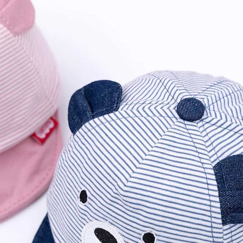 Baby Bear Baseball Cap New Spring Summer Cute Cartoon Solid Sunhat Boys Girls Cotton Snapback Caps Kid Hip Hop Fishing Hat 3-12M T250121