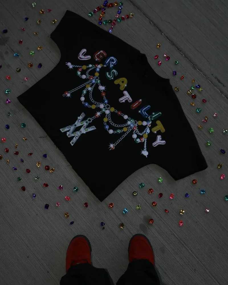 Y2k Street retro design sense letter print short-sleeved T-shirt men new Gothic Harajuku fashion casual oversized shirt top W250117
