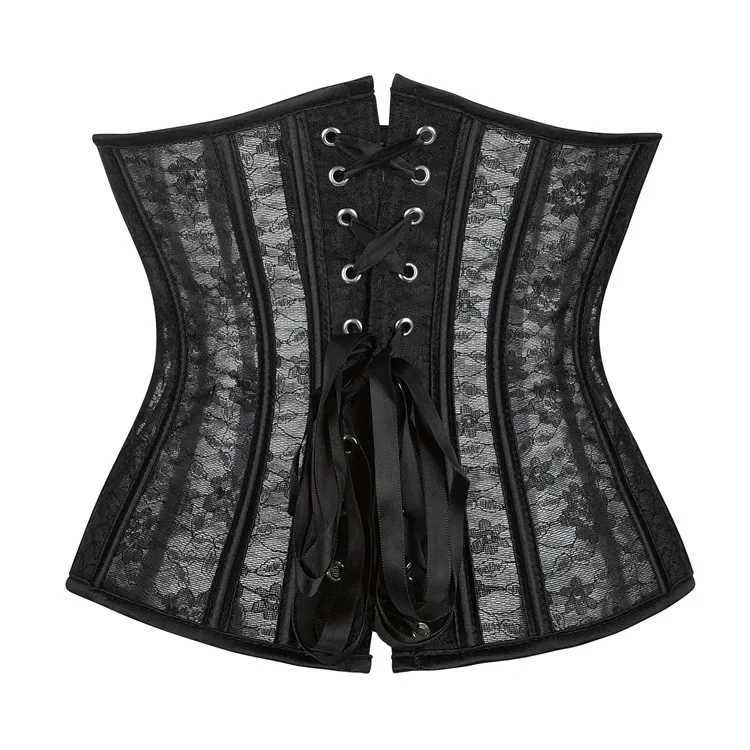 The latest mesh style short breathable waist tight corset suitable for women in black and white high color breathable mesh white corset W250120