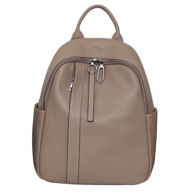 Real Cow Backpack Women Casual Ladies Travel Shoulder Bag Solid Pattern Genuine Leather Bagpack