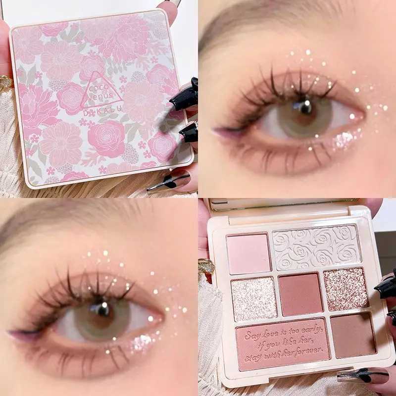New Arrival 9-color pink glitter eye shadow palette pearl nude matte eye shadow waterproof long-lasting charming eye shadow makeup Z250121