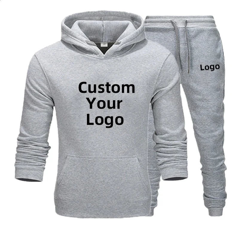 Mens Fashion Tracksuit Casual Customize your Sport Suit Jogging Suit diy printing Hoodie Pants Set 250117