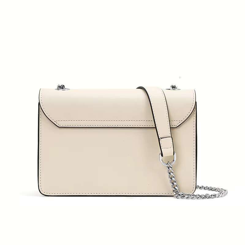 Aidrani Fashion Cowhide Women's Off White Daily Commuting Single Shoulder Crossbody Small Square Bag