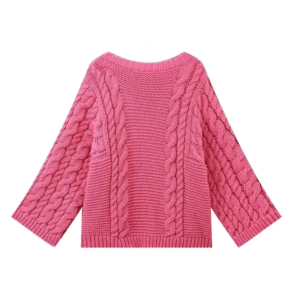 Autumn Winter Warm Fried Dough Twists Long Sleeve Knit Thermal Sweater Fashion Top Women Clothing