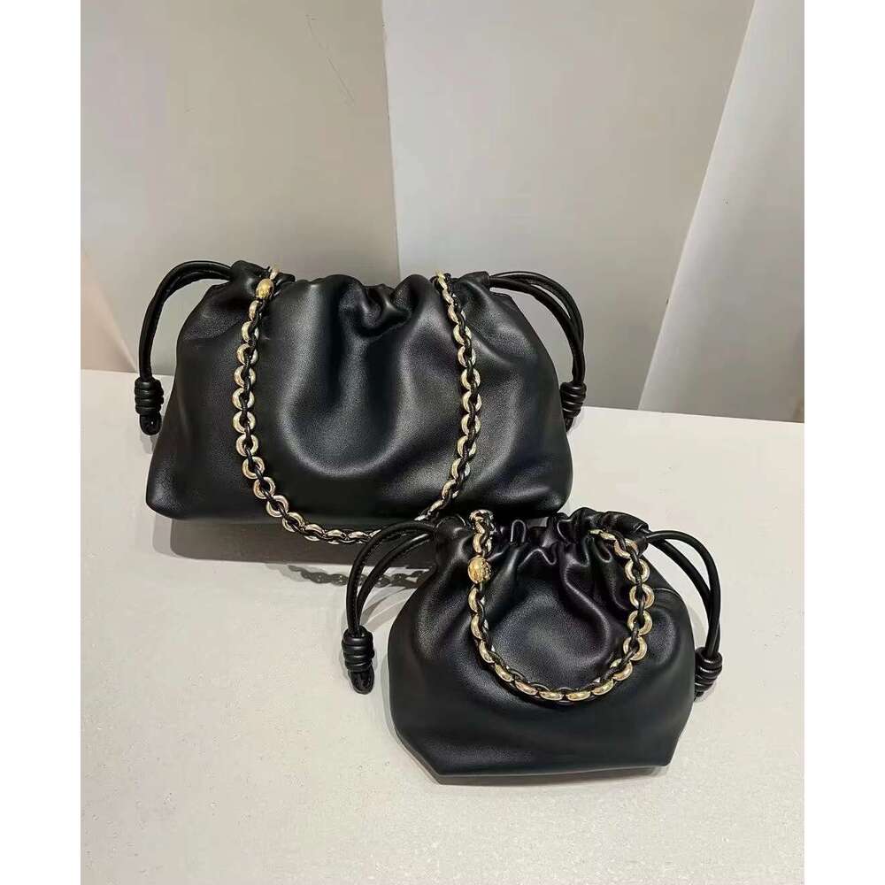 New Casual Cowhide Cloud Bucket Chain Shoulder Bag