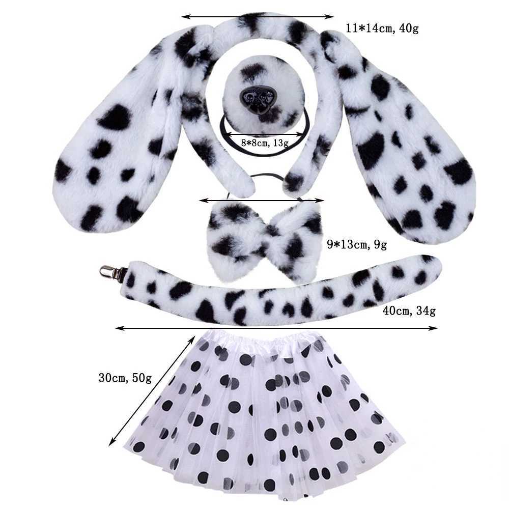 Halloween Anime Girl Adult Children Spotted Dog Ears Cute Plush Fun Animal Costume Role Playing Props Nose Tail Headband Skiing W250117