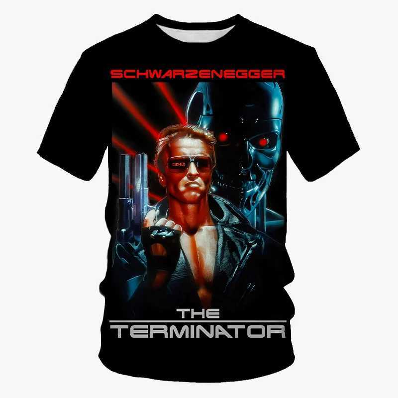 Summer Terminator Classic Movie 3D Printed T-shirt Mens Short Sleeve T-shirt Street Clothing Harajuku Y2k Top T-shirt Childrens Clothing W250117