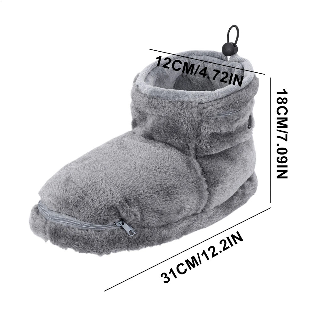 USB Heater Foot Shoes Winter Warm Snow Boots Comfortable Plush Warm Electric Slippers Electric Heated Shoes for Women Men 250120ww