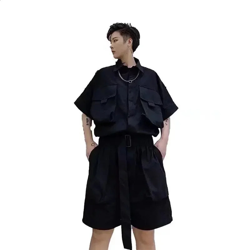 Trendy Korean Style Mens Workwear Suit Casual 2Piece Set Fashionable Hong Kong Apparel 250109