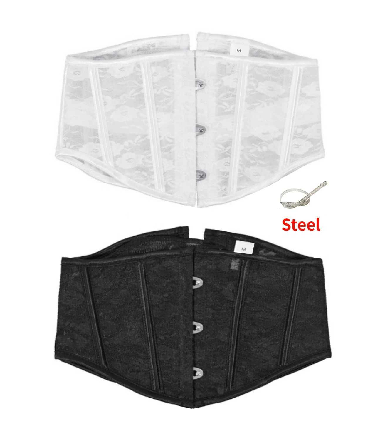 Womens Short Gothic Corset Lace Bustiers Corsets Underbust Steel Bone Waist Trainer Corset Slimming Waist Belt Modeling Strap W250120