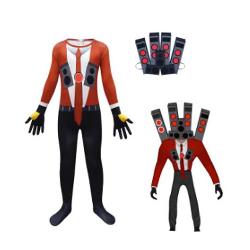 Anime Skibidi Toilet Cosplay Audio Man Camera Man Tv Man Costume Jumpsuit Mask Full Set Halloween Party Men Adult Child Costume W250117