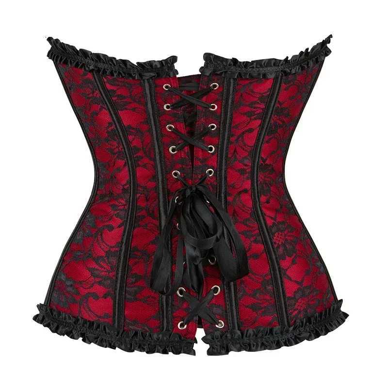 Corset Top Bustier Sexy Women Plus Size Overbust Corselet Blouse Lace-up Floral Gothic Brocade Vintage Fashion Medieval W250120