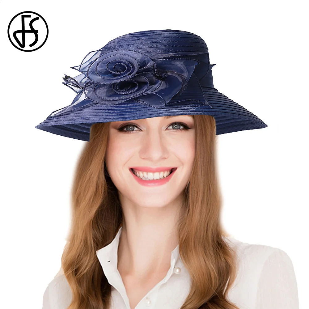 Ladies Womens Derby Tea Party Dress Church Cloche Hat With Floral Feather Bucket Wedding Bowler Sun Hats Kentucky Wide Brim 250118