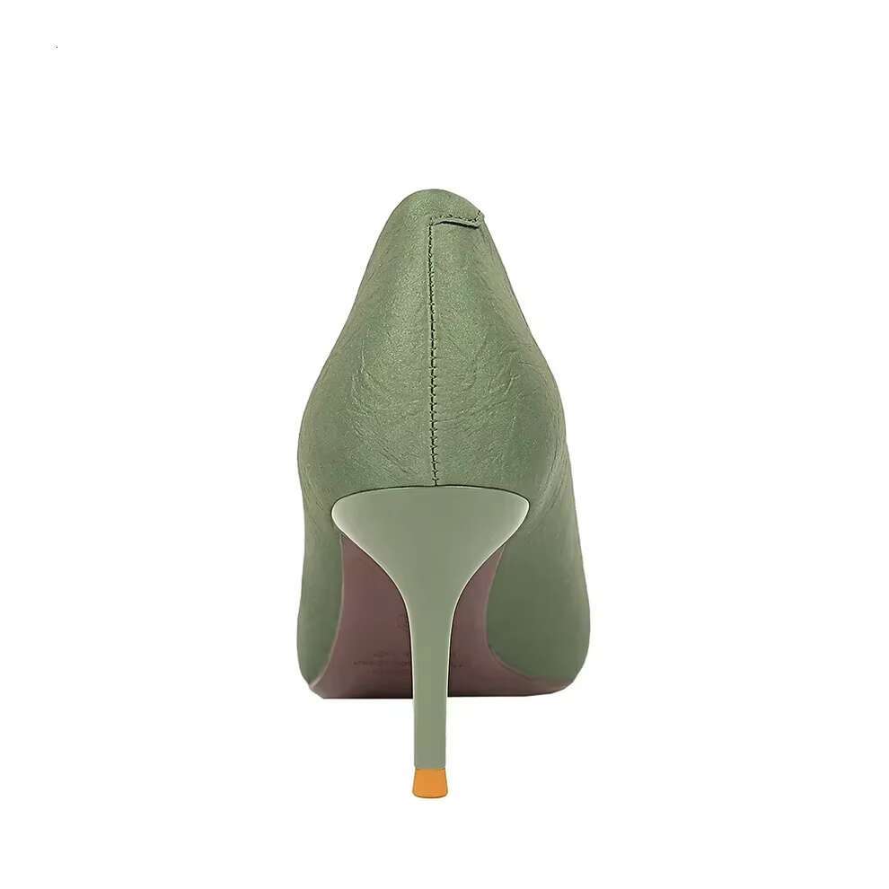 2024 New Women 7.5cm 9.5cm High Heels Party Versatile Slip On Pumps Lady Satin Retro Formal Banquet Designer Spring Autumn Shoes