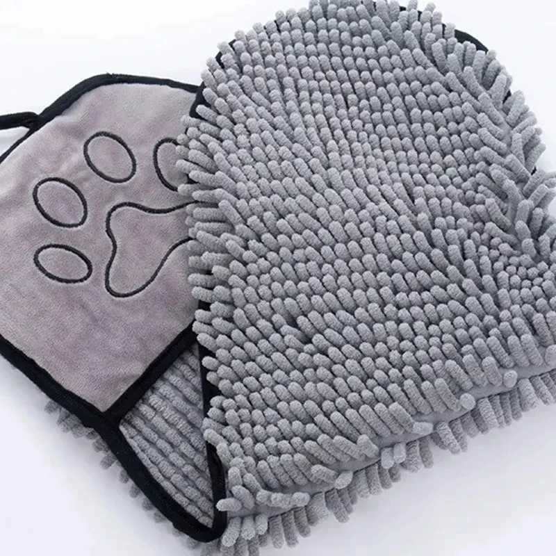 New Pet Bath Towel Microfiber Hand Wipe Cats Dog Towel Bath Robe Soft Fiber Absorbent Cleaning Washcloth Quick Drying Hair M250118