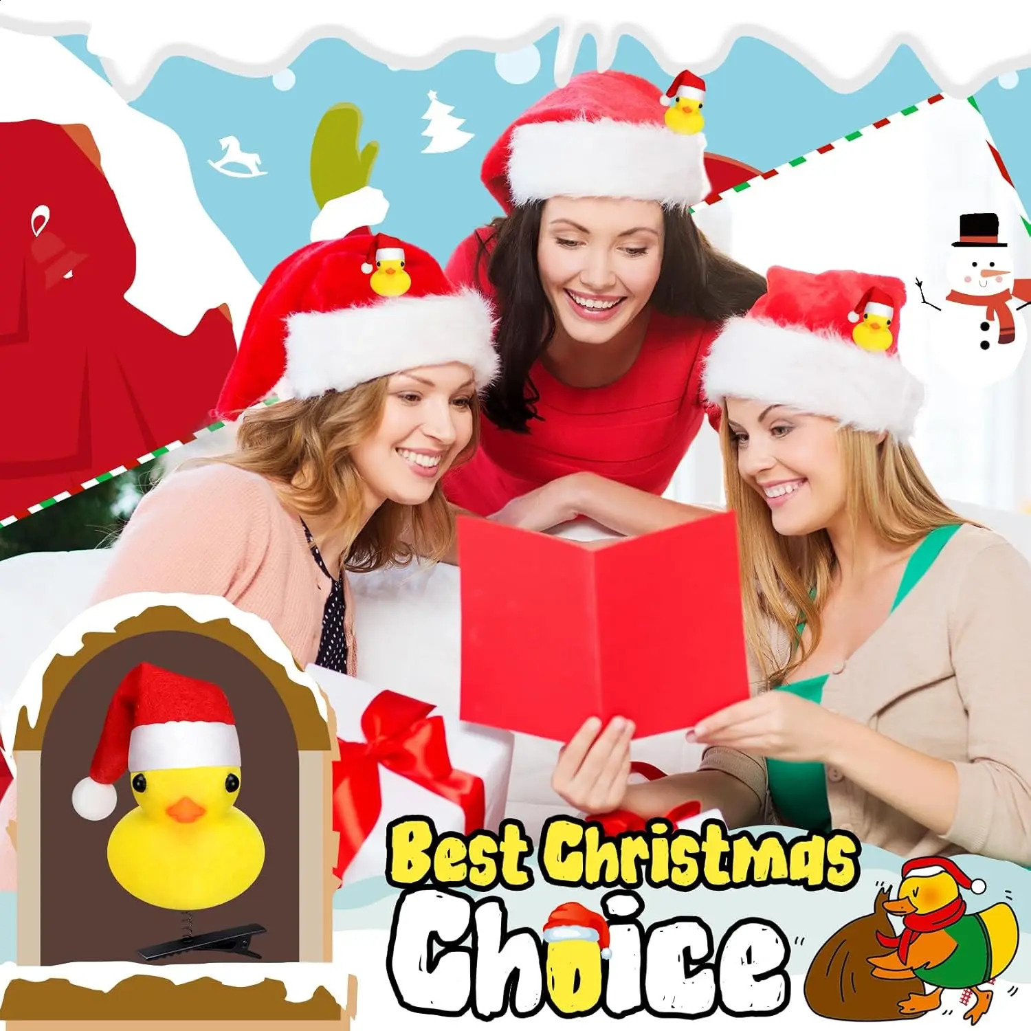 10-100 Pcs Christmas cap Duck Hairpin Clips Kawaii Cartoon Duck Hair Accessories for Women and Men for Christmas Party Props 250120