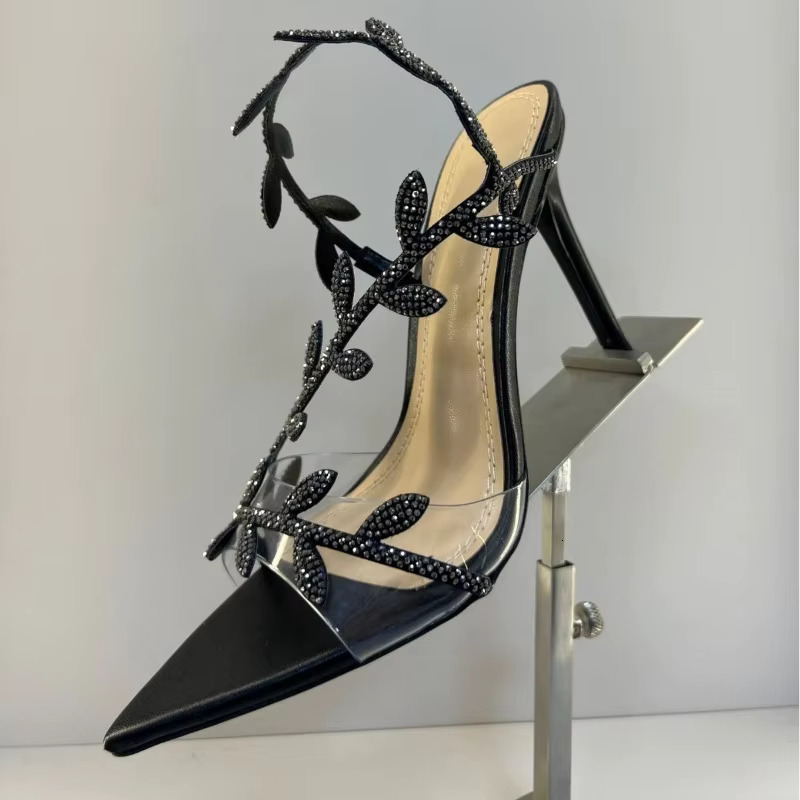 New Summer Women's High-Heeled Pointed Rhie Leaf Stiletto Sandals Temperament Fashion High Heels