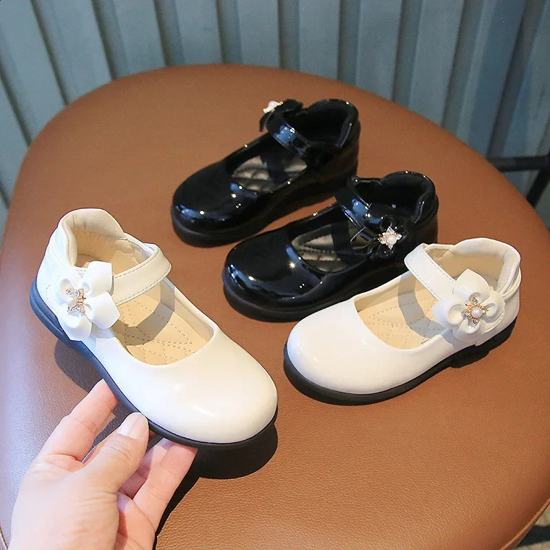 Girls Black Party Leather Shoes British Style Soft Kids Fashion Sweet Princess Mary Jane Performance 2024 School Dress Shoes 250121
