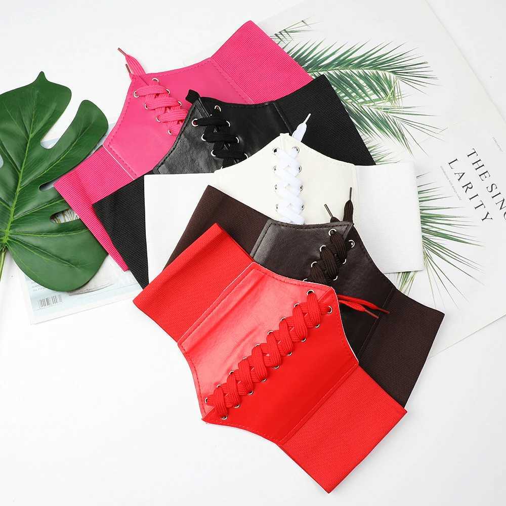corsets for women Wide Belt Gothic Slimming sheath flat belly White Corset Elastic High Waist Faux Leather Black Belts corset W250120