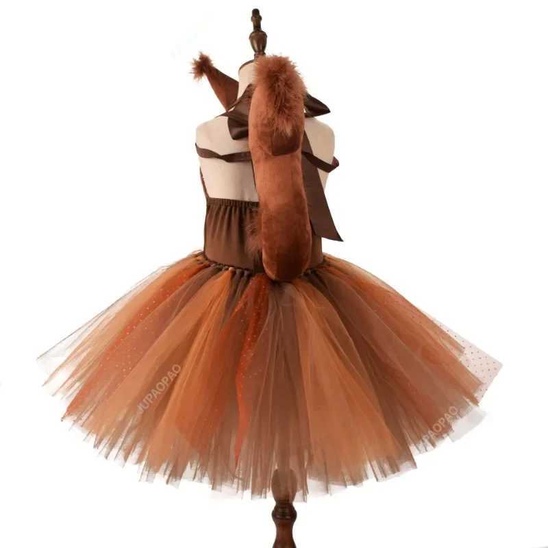 Halloween costume childrens squirrel dress cute animal dress childrens day performance costume role-playing Tutu dress 2-12Y W250117