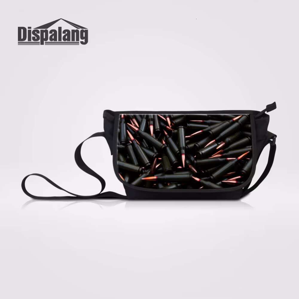 Dispalang Cool Gun Bullet 3D Prints Shoulder For Women Handbag Designer Crossbody Bags Flap Canvas Messenger Bag