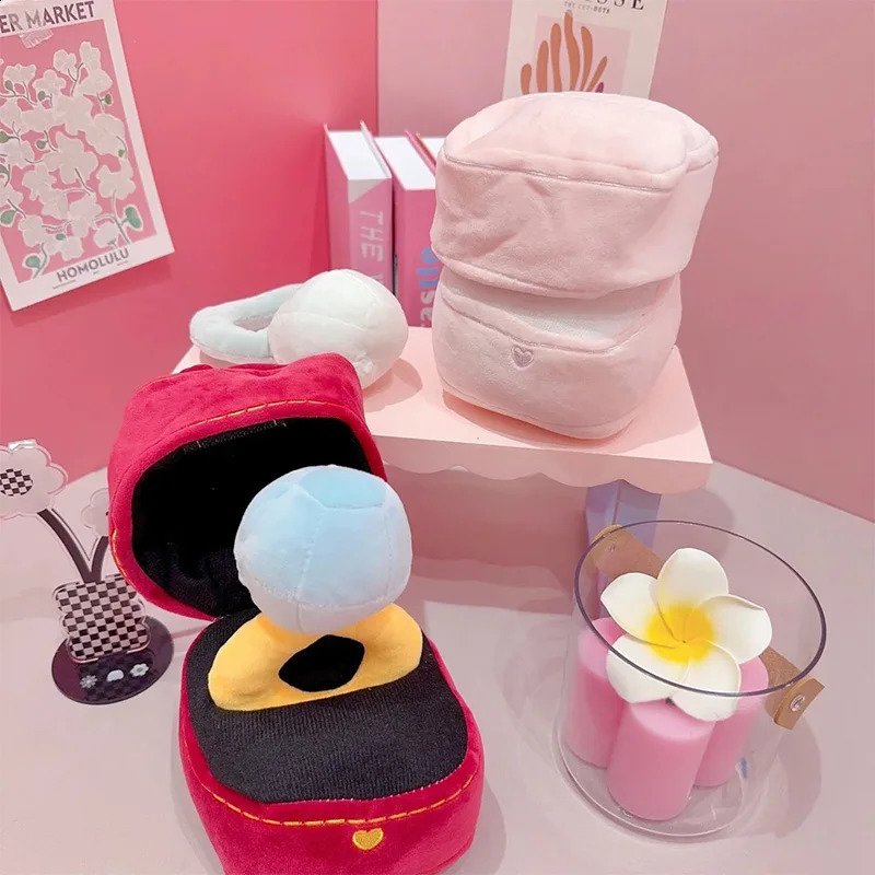 Big Diamond and Ring Box Plush Soft Toy for Dog Super Rings Box Set Puppy Dogs Interested Toys Puppies Kids Creative Cute Toy 250118