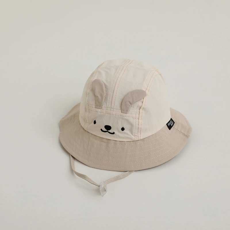 3 Color Spring Cute Bear Baby Fisherman Hat Outdoor Sunscreen Cap Quick Dry Cap for Boys and Girls 6-18M M250121
