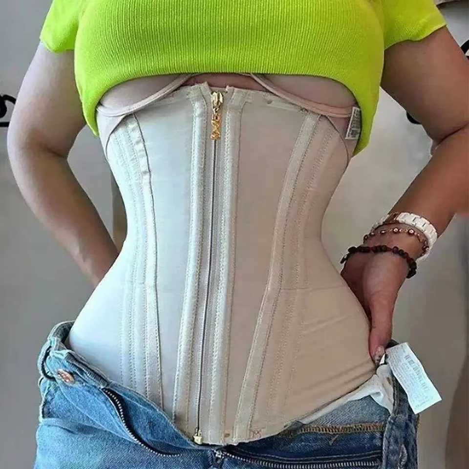 Womens plus size Fajas waist trainer tight corset abdominal control zipper vest body shape wrinkle shape weight loss belt sports girl W250120