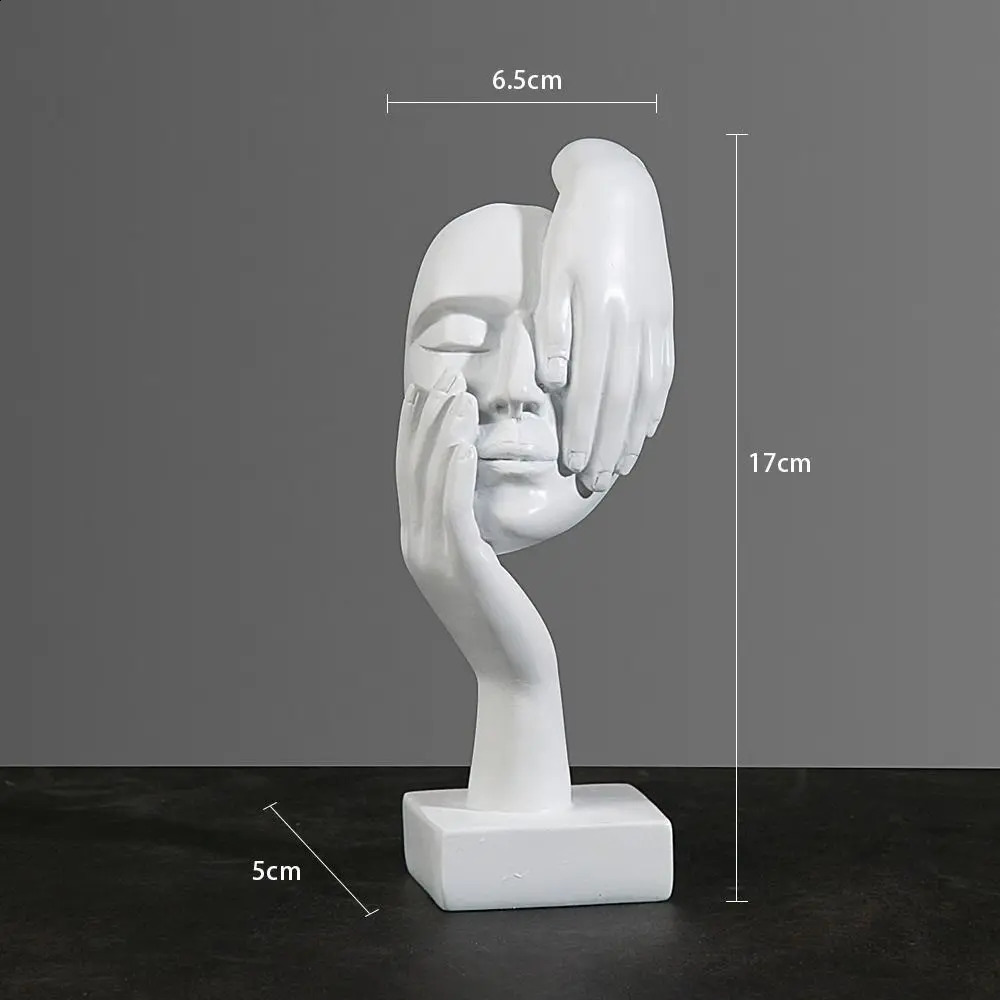 Resin Abstract Desktop Ornaments Sculpture Figurines Face Character Nordic Light Art Crafts Office Home Decor 250117