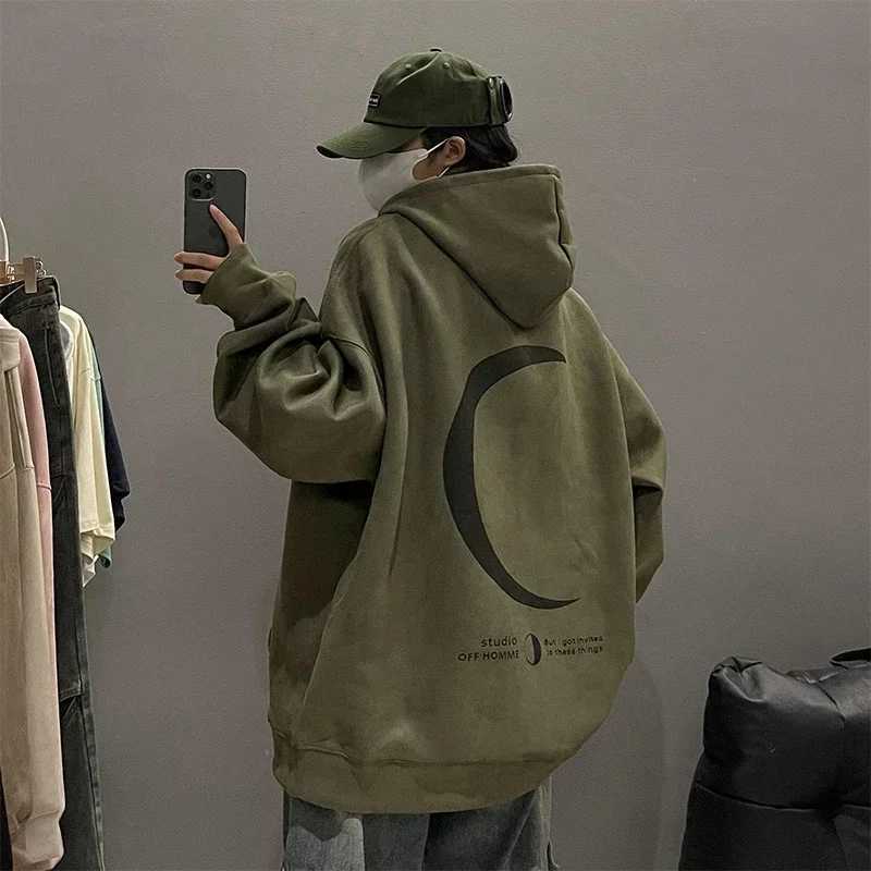 Autumn Moon Graphic Hoodie For Men Harajuku Fashion Streetwear Pullover Hoodies Unisex Hip Hop Oversize Y2K Hooded Sweatshirts W250117
