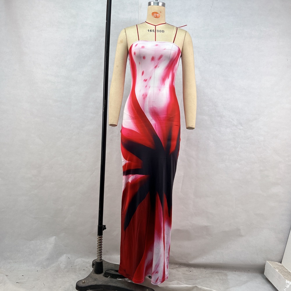 Women's Clothing 2025 Summer New Print Sexy Strapless Waist Bag Hip Dress Long Beach Skirt