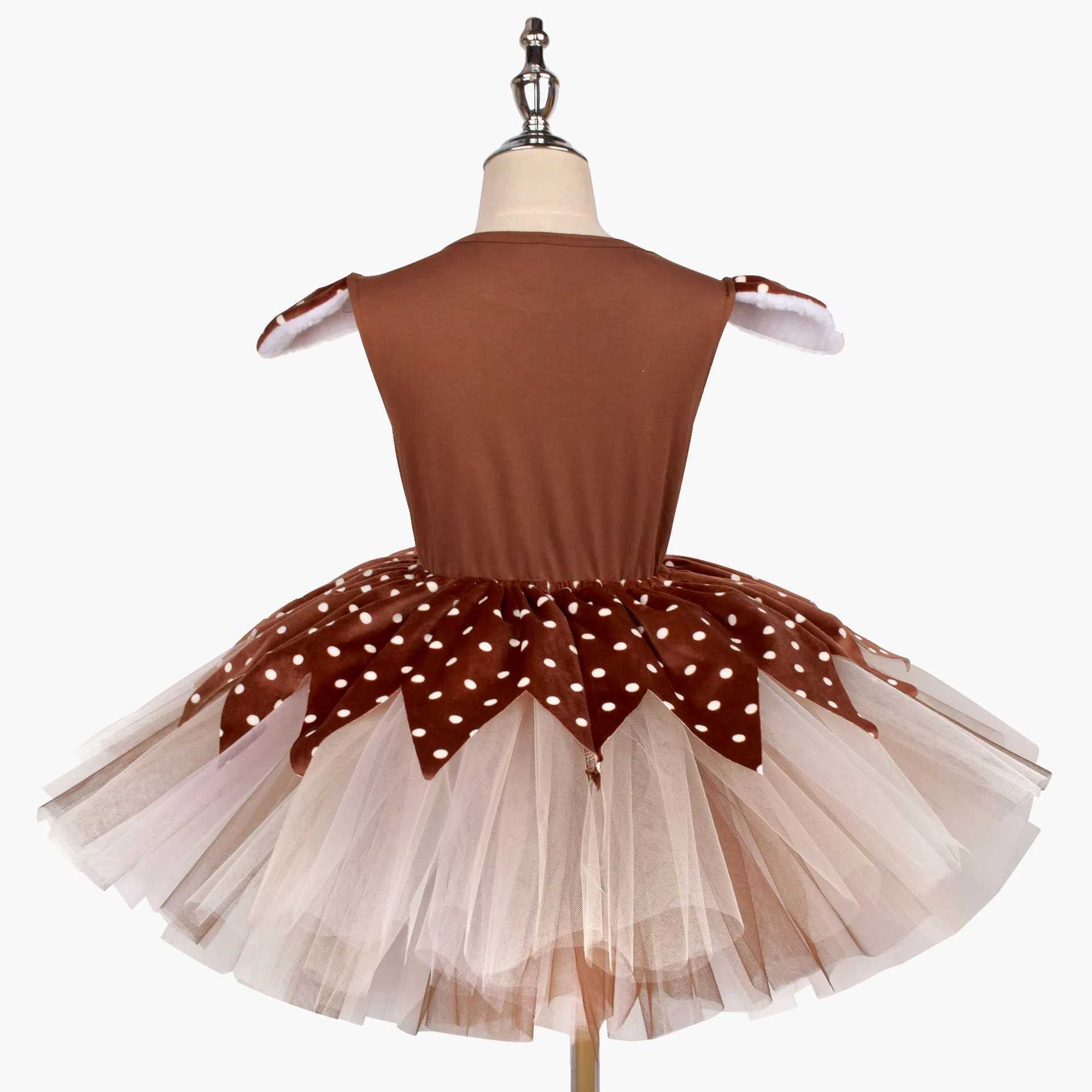 Deer Costume For Girls Christmas Party Tutu Dress Gifts Elk Reindeer Cosplay Xmas Clothes Outfits Kids Halloween Purim Clothes W250117