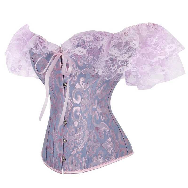 Womens lace tight corset waist shaped fishbone bandage drawstring sexy floral wedding party strap W250120