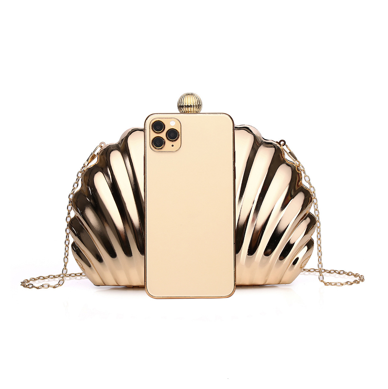 2022 New Style Metal Banquet High End Shell Women's Fashion Handheld Iron Box Bag