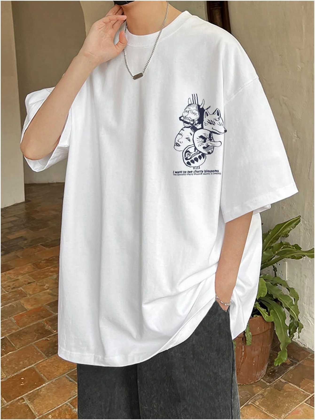 Harajuku Monster Anime Mens T-shirt Large Fashion Retro Y2k Unisex T-shirt Short Sleeve Casual Clothing Summer Cotton Mens Top W250117