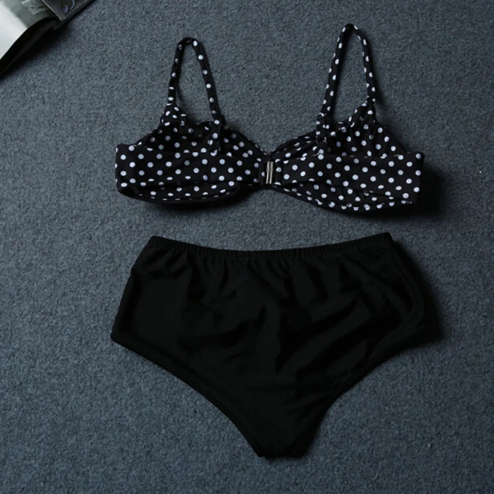 Women Two Piece Bikini Swimsuit Y2k Polka Dot Print Suspender Swimwear Large Size Bathing Suit Hawaiian Seaside Beach Swimsuit 250118