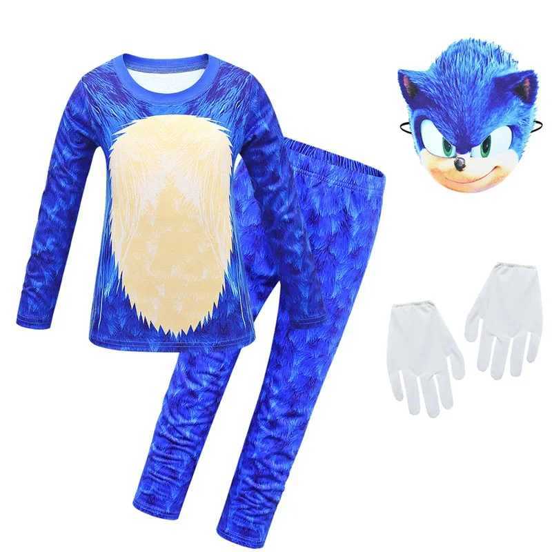 Kids Cosplay Costume Boys Sonicing Mask Interesting Costumes LED Mask Suit Music Halloween Party Costume for Kids W250117