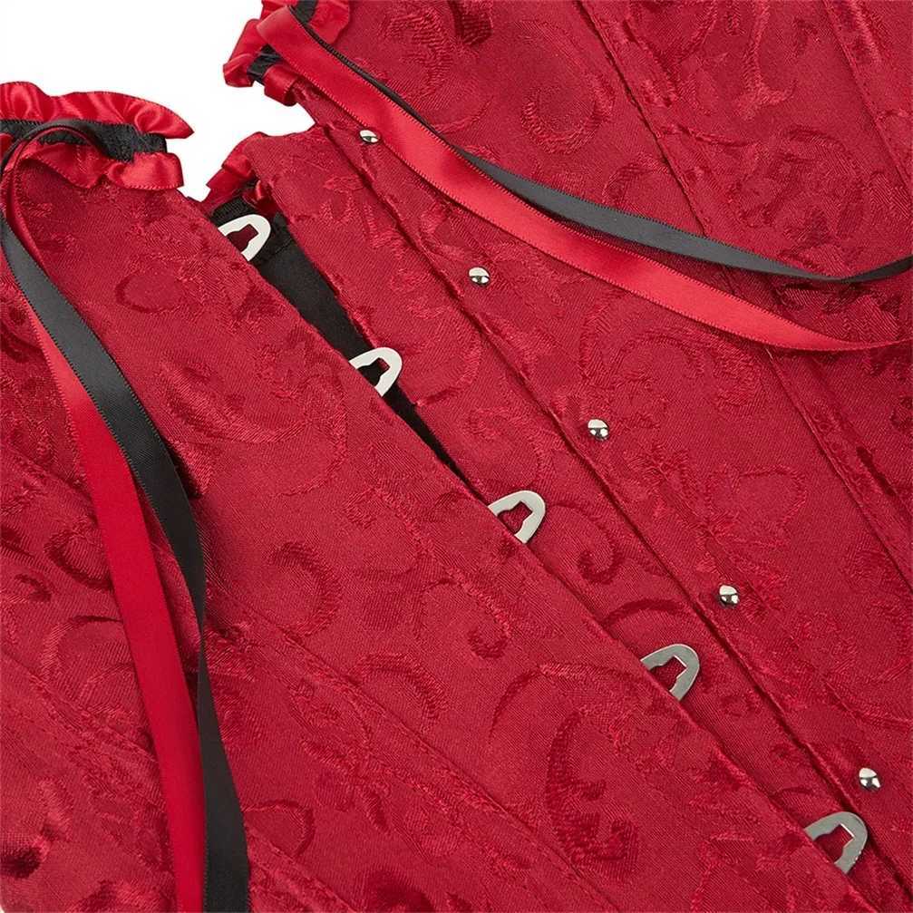 Women Corsets Top Floral Bustiers Lace Up Boned Corset Vintage Corselet Sexy Gothic Bustier Satin Korsett Rave Costume Plus Size W250120