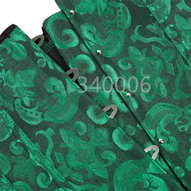 Green tight corset Bustier top sexy lace push up plus size printed tight corset Overbust Gothic Victorian funny retro clothing W250120